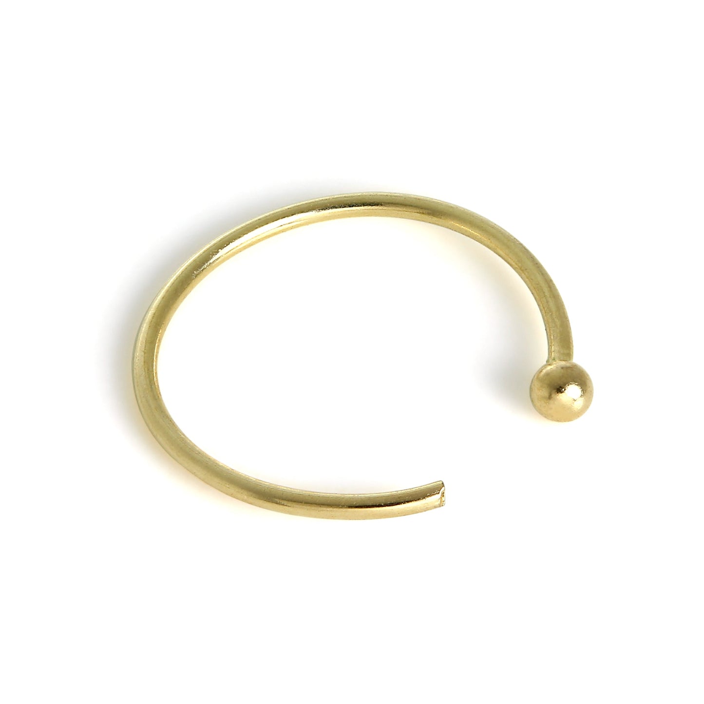 Anneau de nez ouvert en or 9 carats de 1 mm avec boule