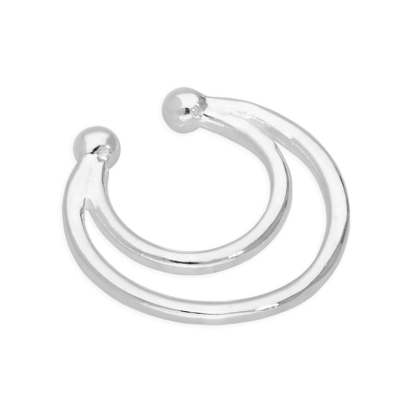 Faux septum en argent sterling avec double fer à cheval