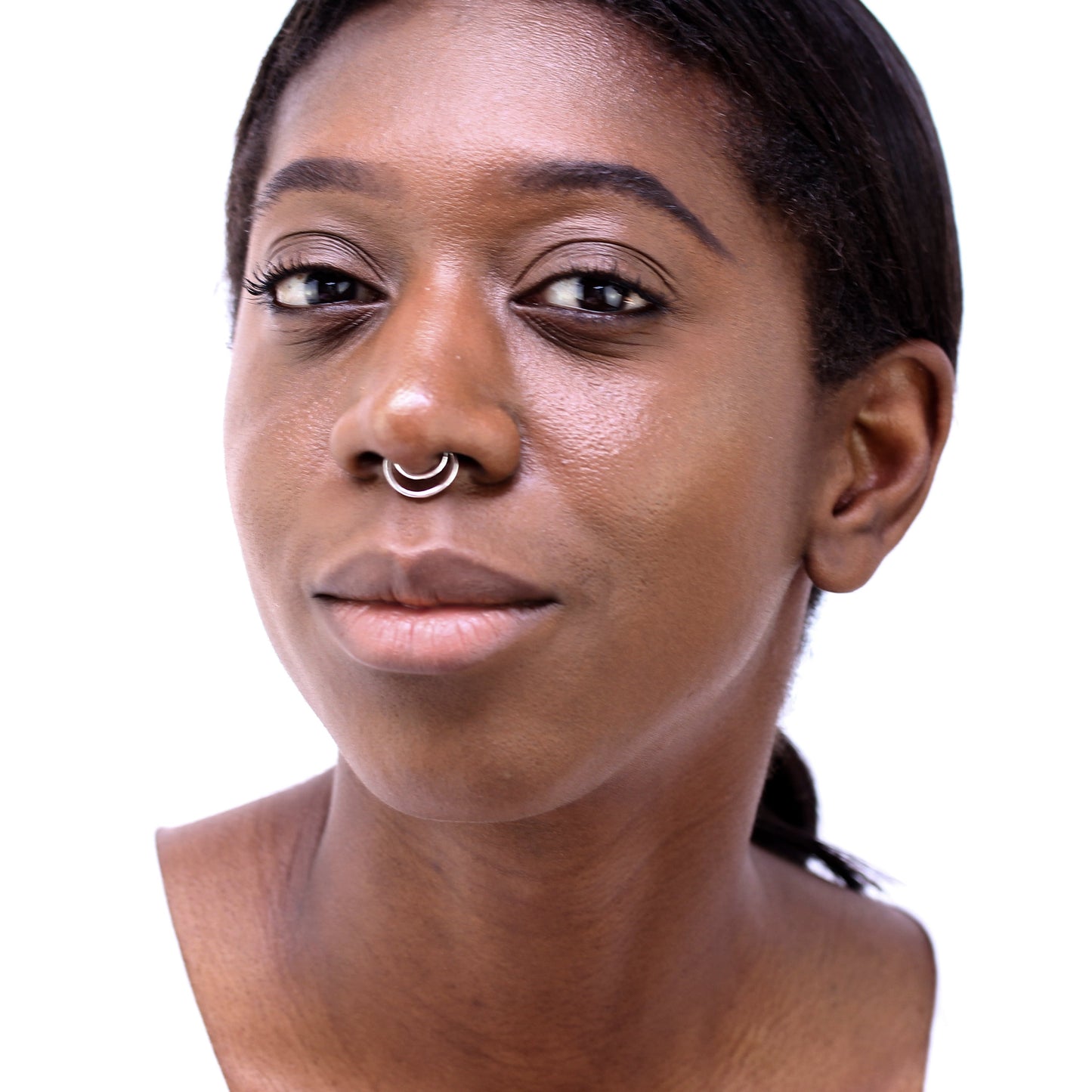 Faux septum en argent sterling avec double fer à cheval
