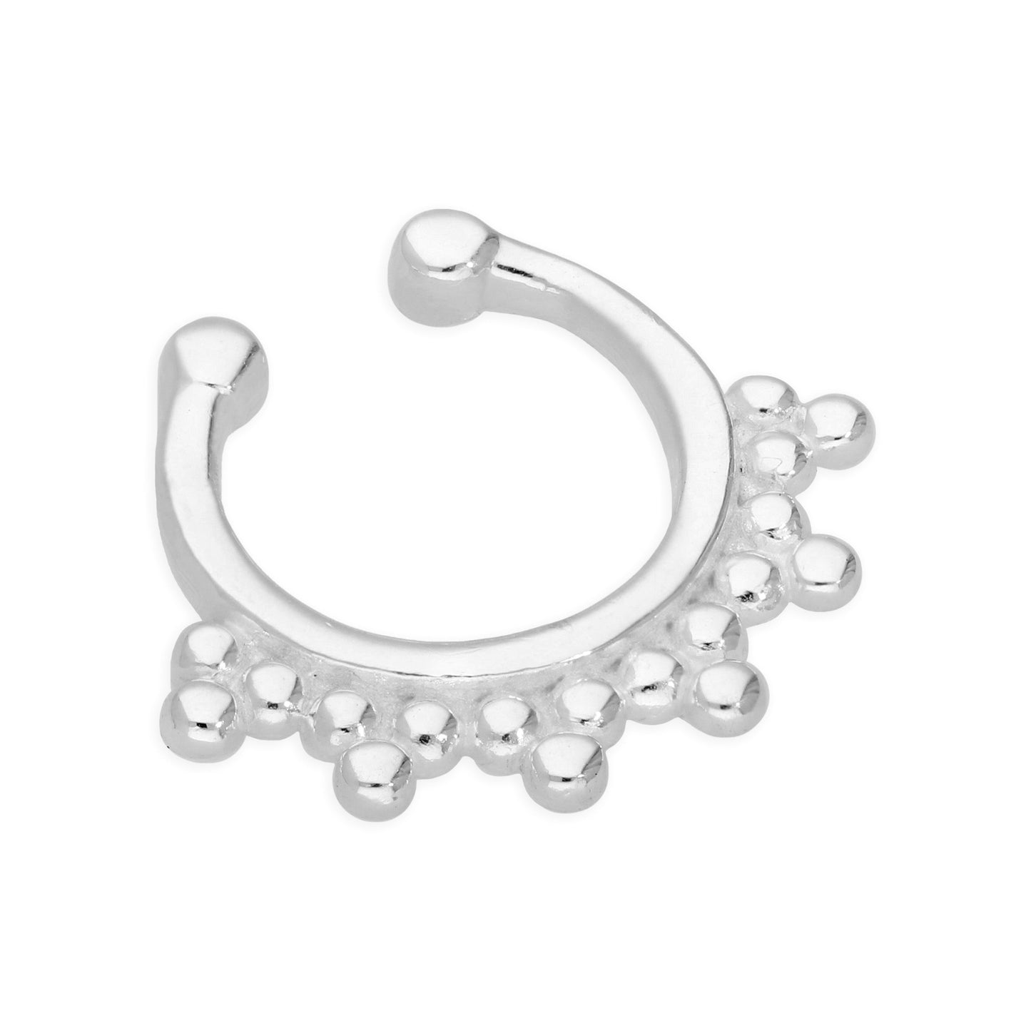 Faux septum perlé en argent sterling