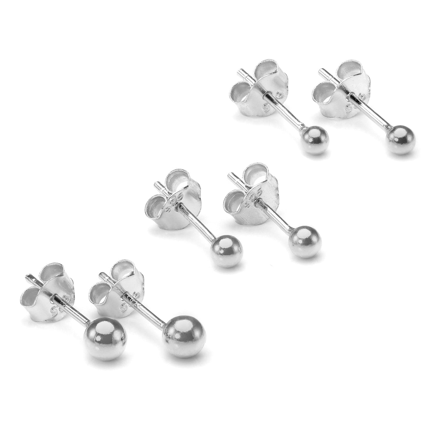 Boucles d'oreilles à tige en argent sterling avec boules