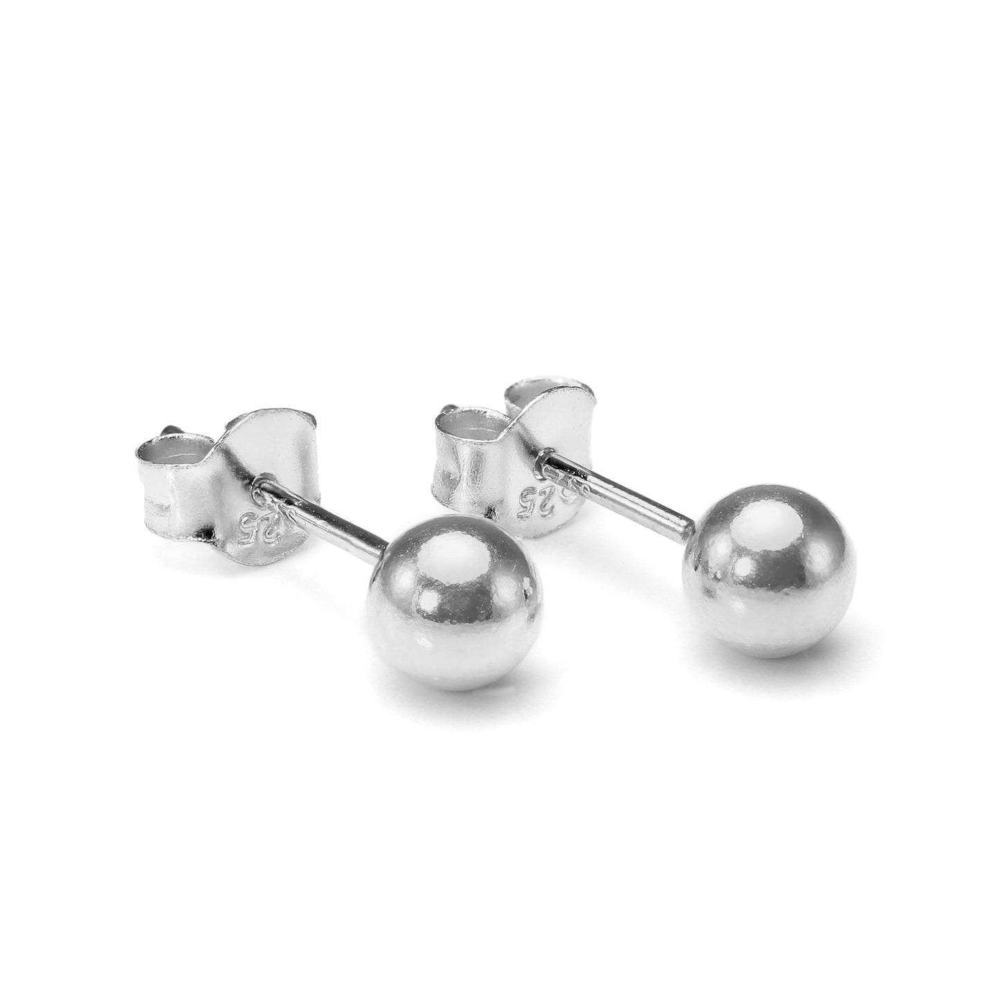 Boucles d'oreilles à tige en argent sterling avec boules