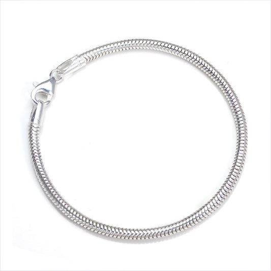 Bracelet serpent en argent sterling de 3 mm - 7,5 pouces