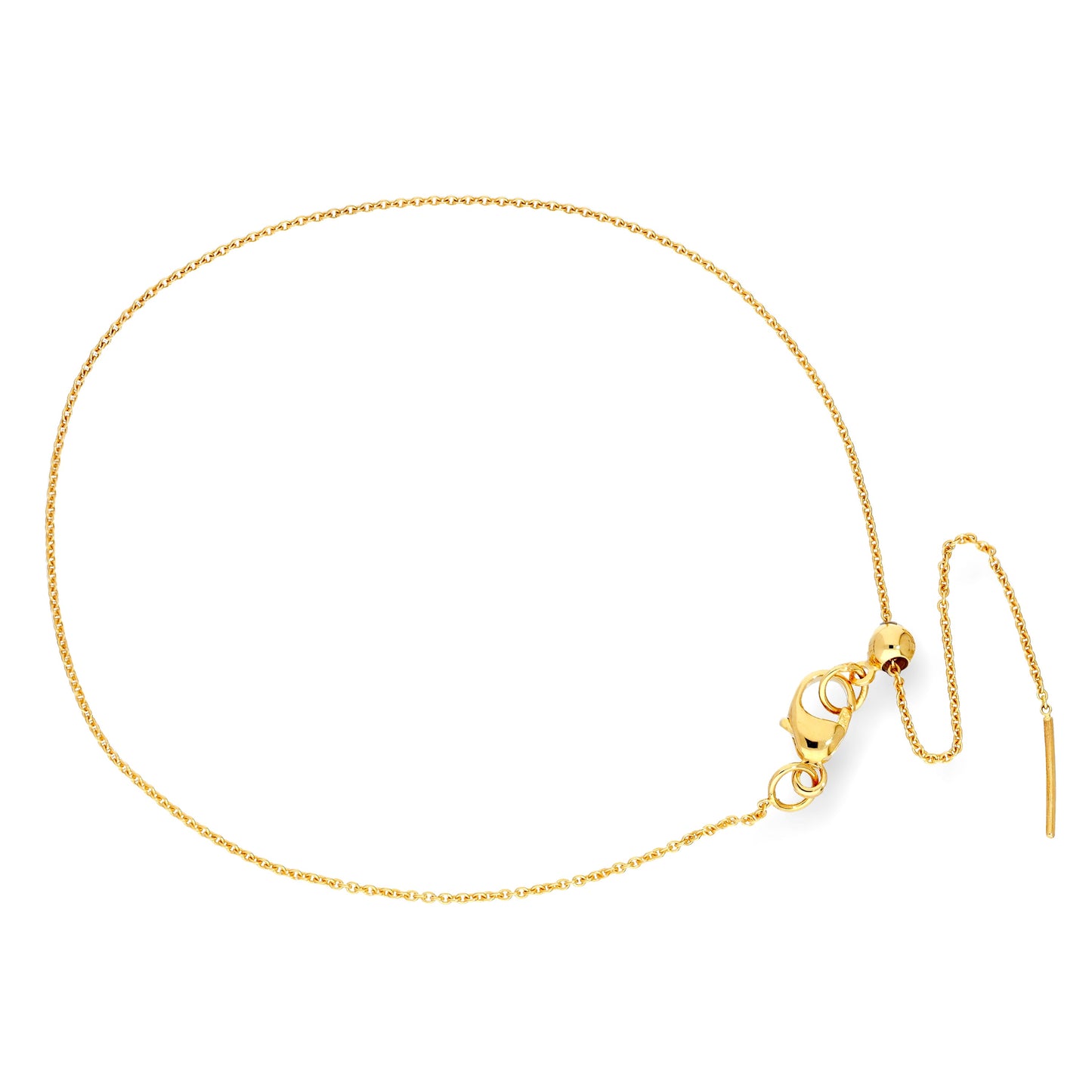 Bracelet réglable en or 9 carats de 19 cm