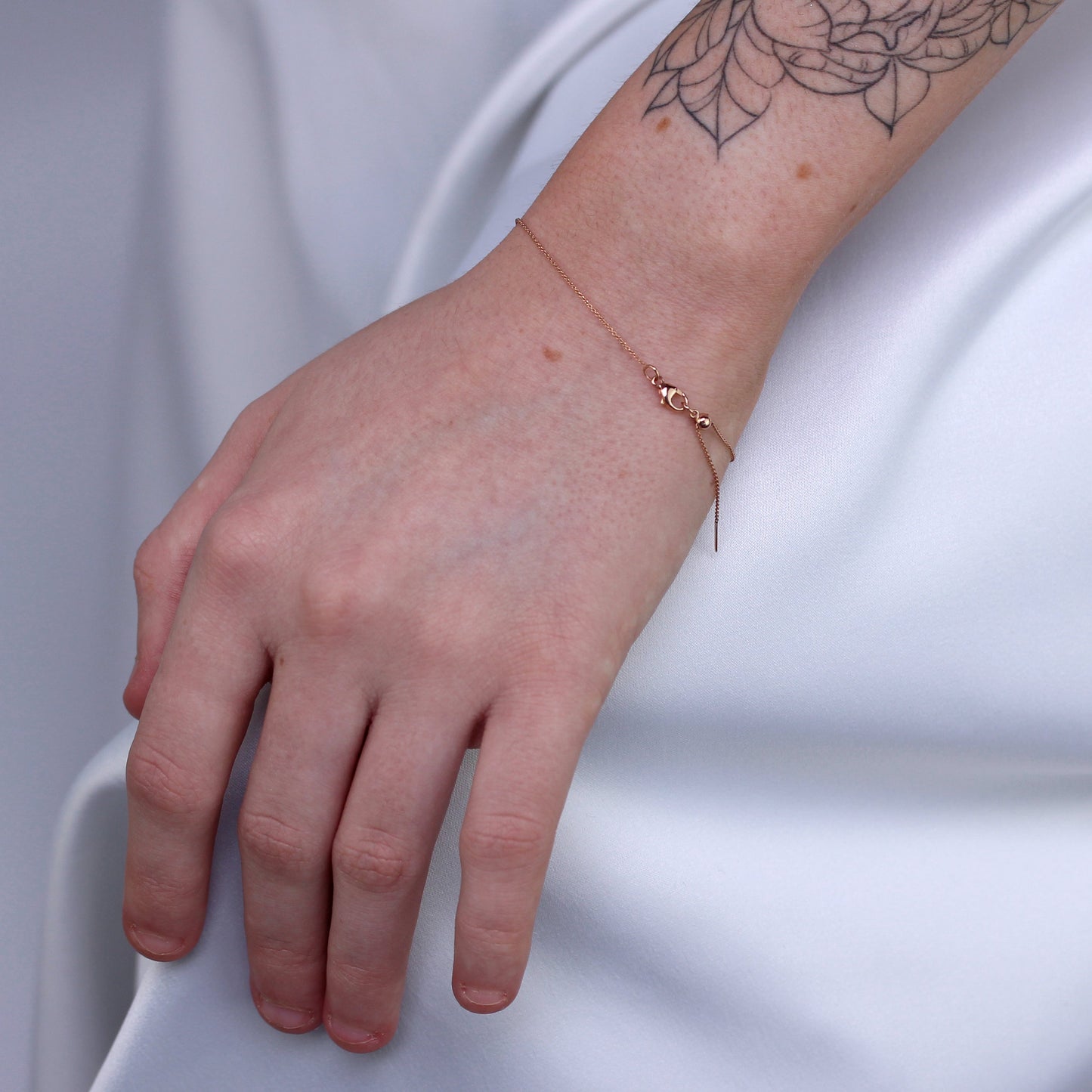 Bracelet réglable en or rose 9 carats de 19 cm