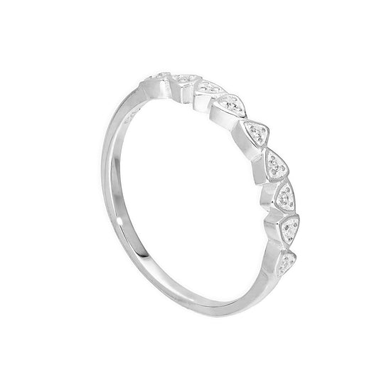 Bague demi-éternité en argent sterling et cristaux CZ transparents, tailles H à V