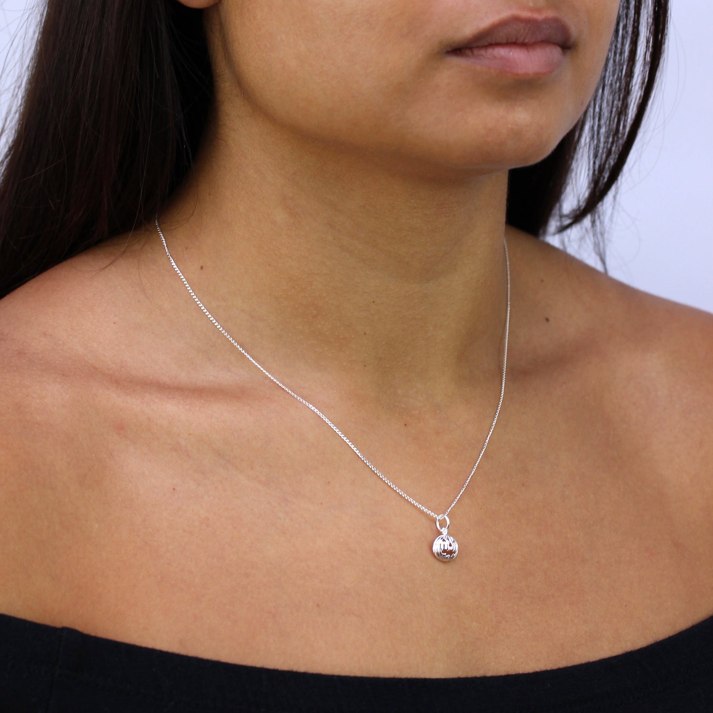 Collier pendentif citrouille d'Halloween en argent sterling de 14 à 22 pouces