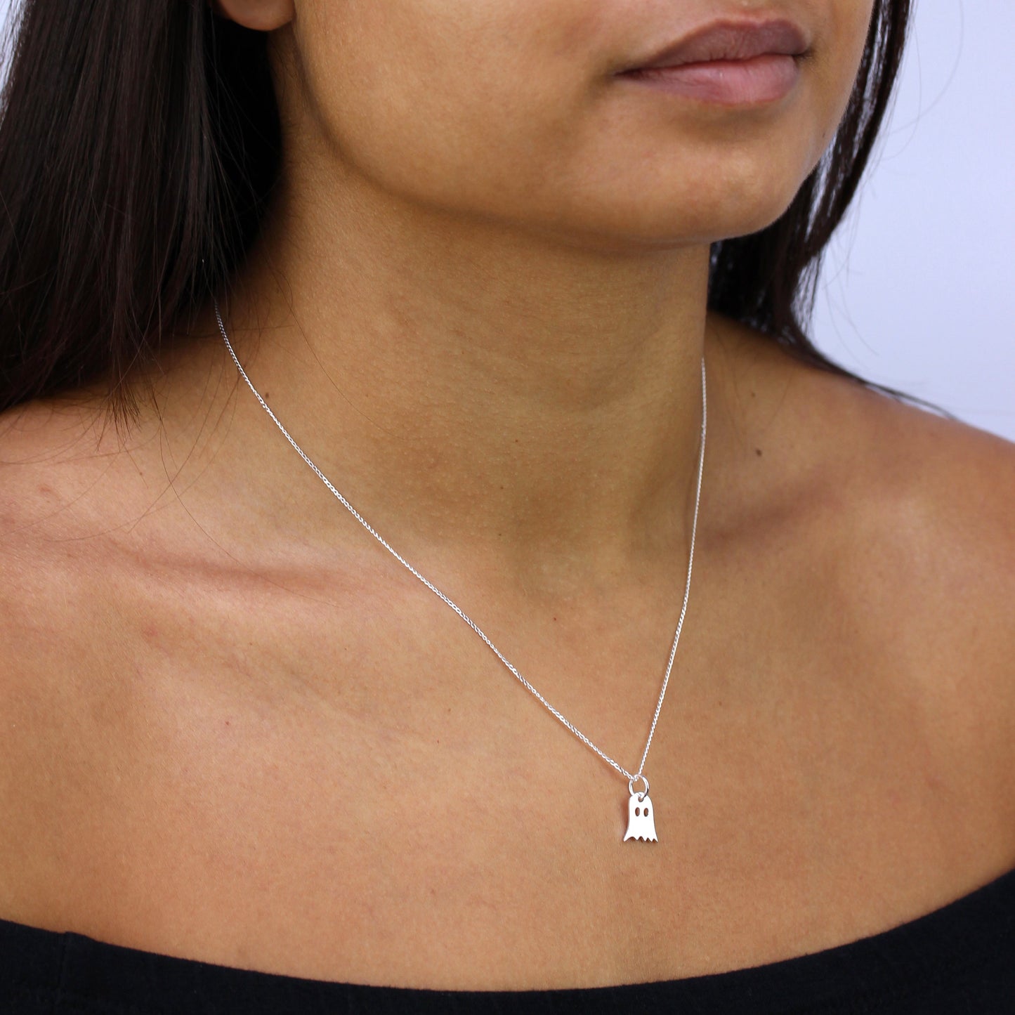 Collier pendentif fantôme en argent sterling de 14 à 22 pouces