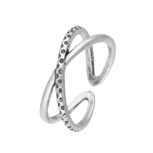 Bague d'orteil en argent sterling à motif croisé