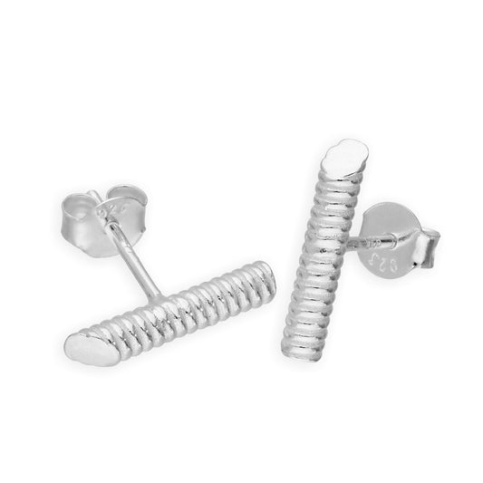 Boucles d'oreilles à tige texturées en argent sterling