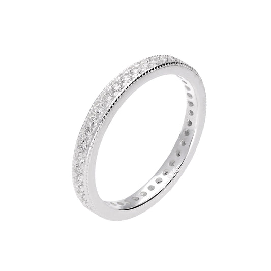 Bague d'éternité complète en argent sterling et cristal CZ