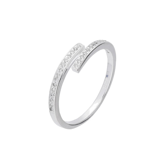 Bague ajustable en argent sterling et cristal CZ transparent