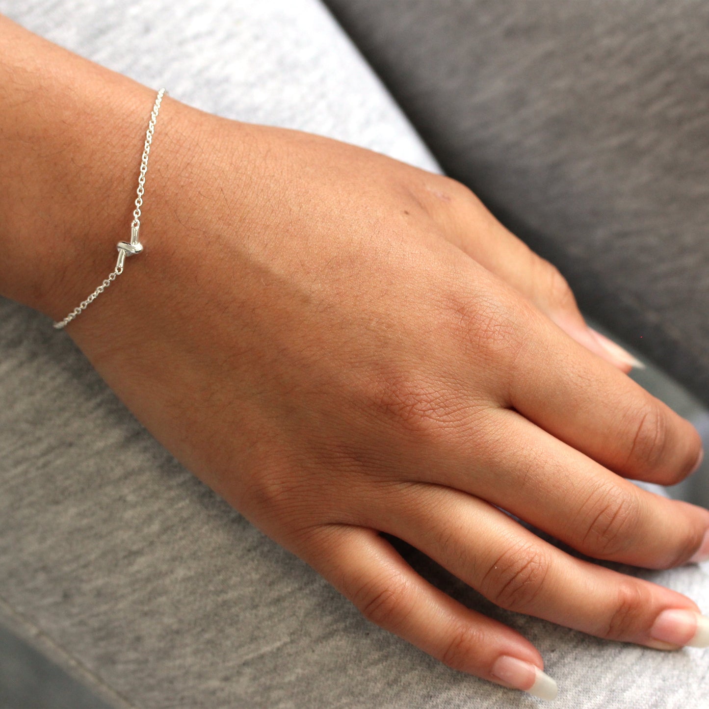 Bracelet en argent sterling à nœud torsadé de 15 cm avec extension de 2,5 cm