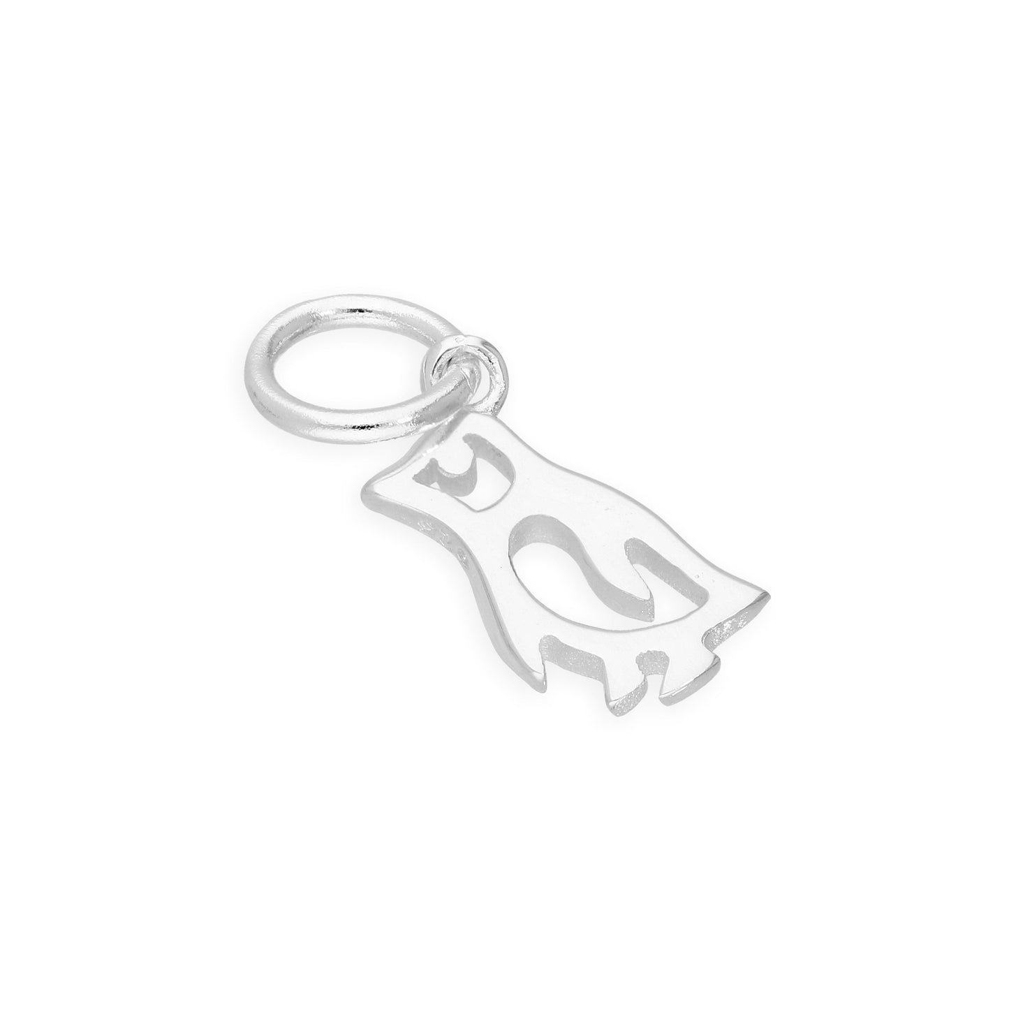 Breloque pingouin en argent sterling avec détails découpés