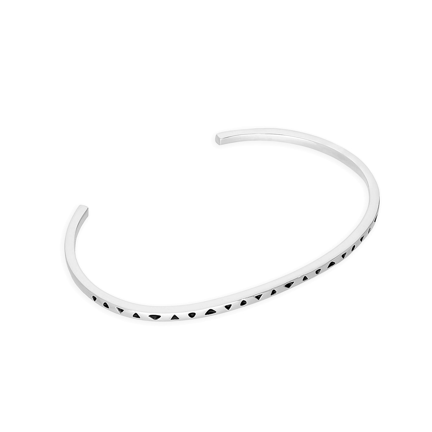 Bracelet bébé en argent sterling et triangles noirs 53 mm