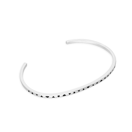 Bracelet bébé en argent sterling et triangles noirs 53 mm