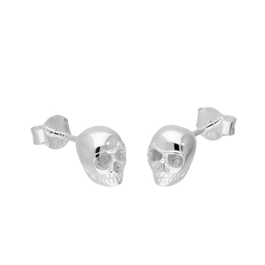 Boucles d'oreilles à tige en argent sterling avec tête de mort