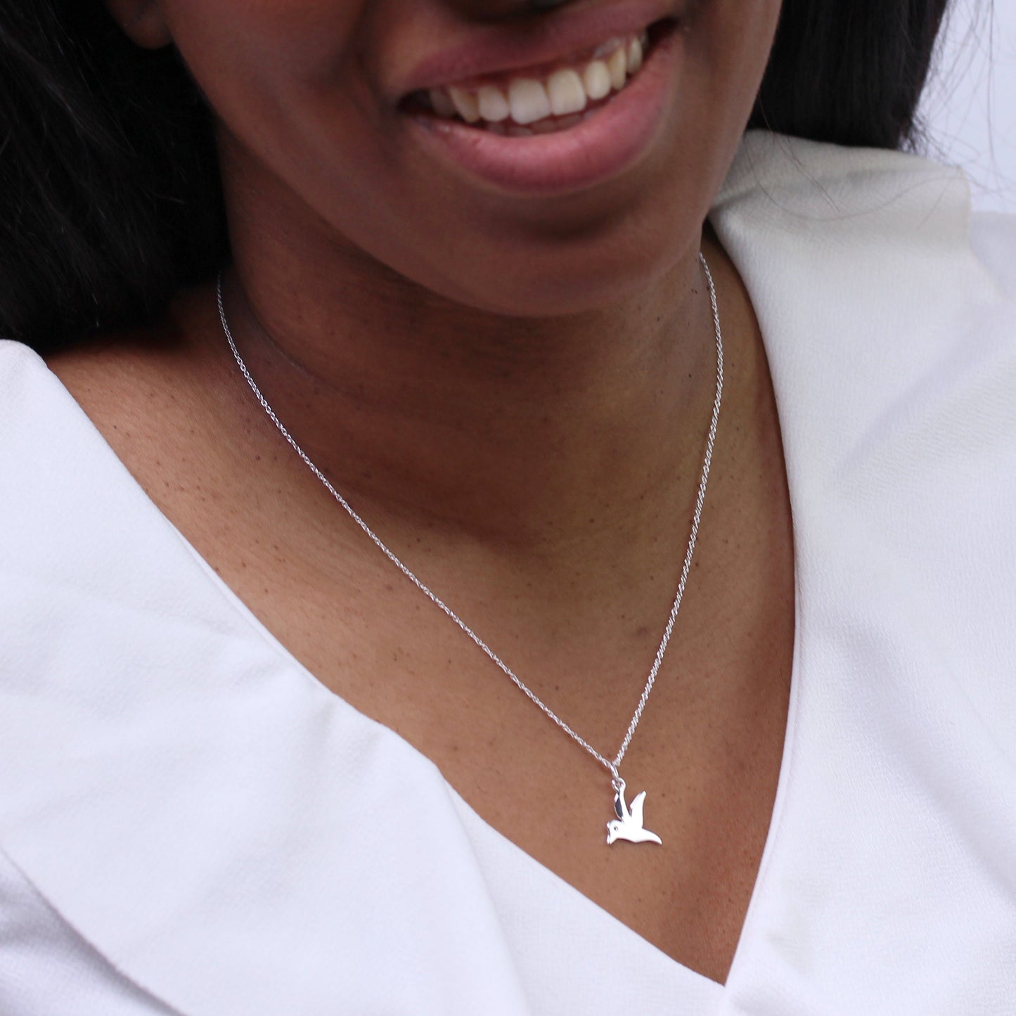 Pendentif colibri en argent sterling