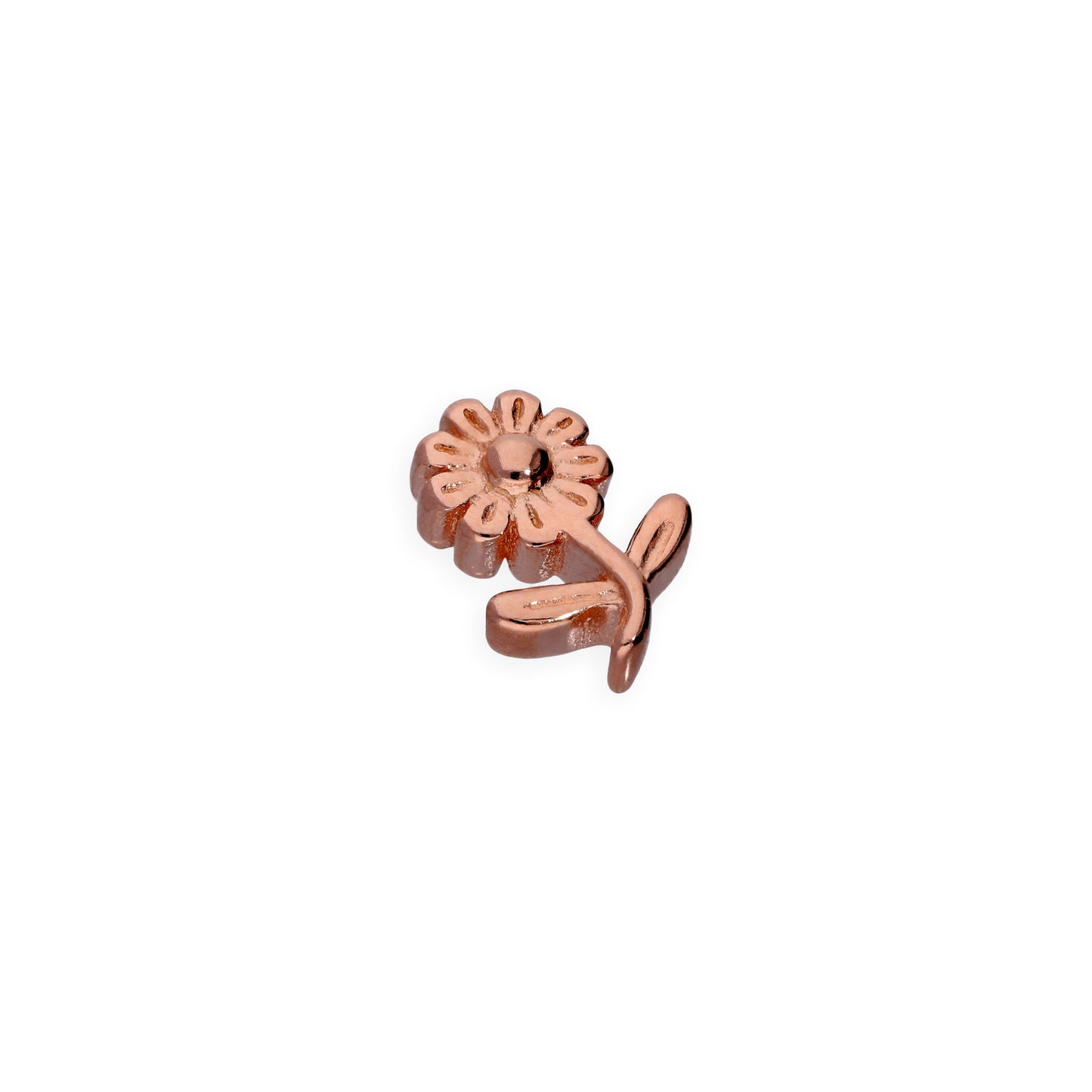Breloque fleur flottante en argent sterling plaqué or rose