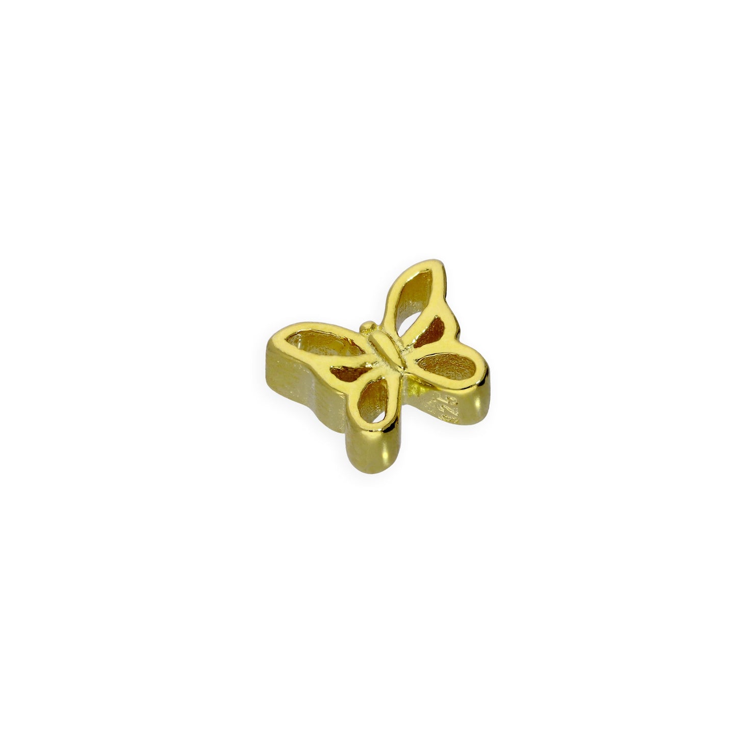 Breloque papillon ouvert flottant en argent sterling plaqué or