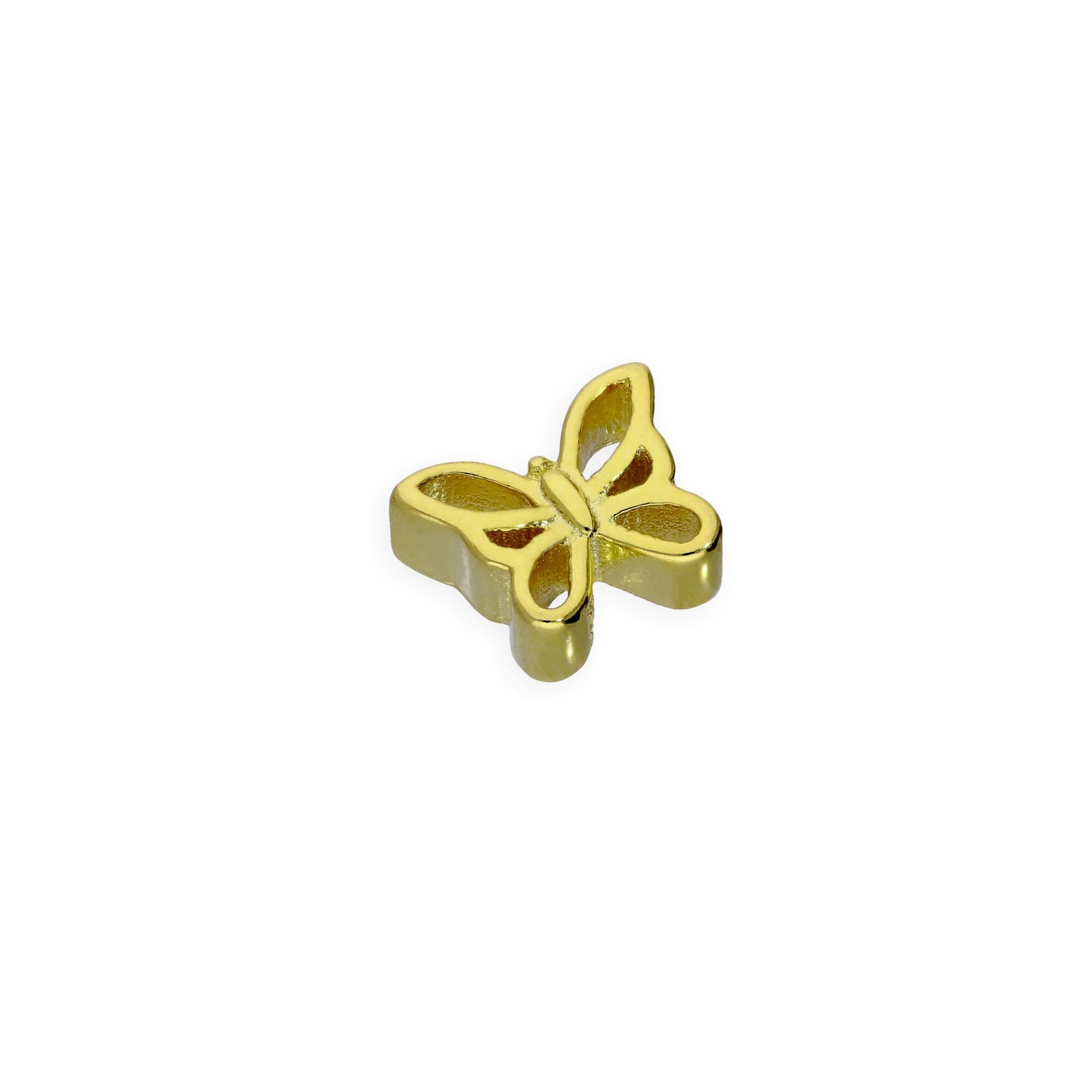 Breloque papillon ouvert flottant en argent sterling plaqué or