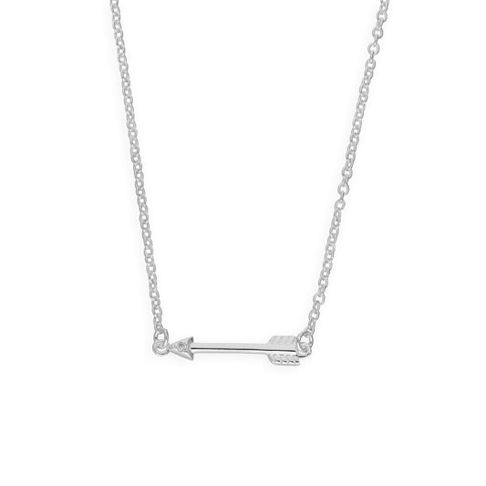 Collier flèche en argent sterling et diamant véritable de 45 cm