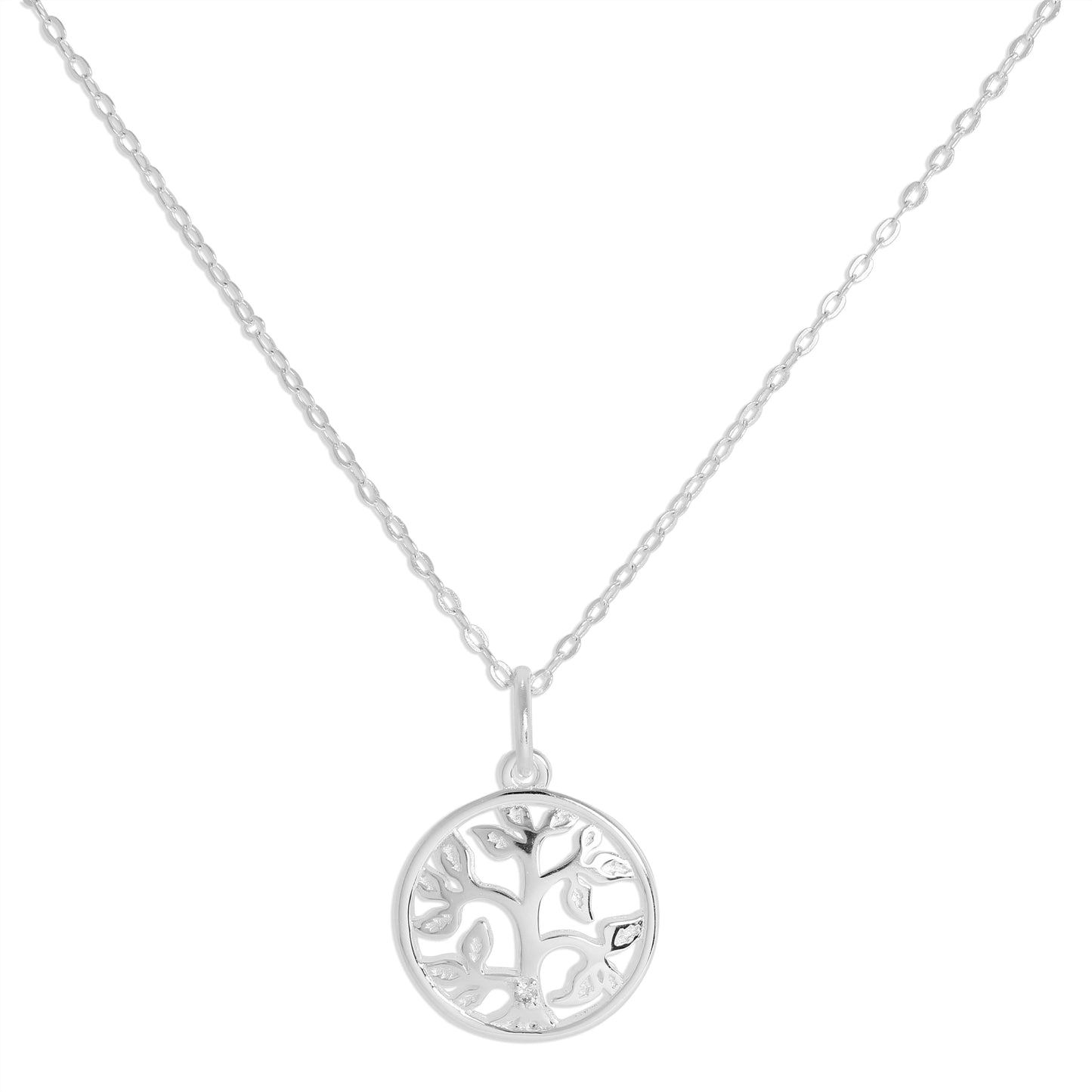 Collier Arbre de Vie en Argent Sterling et Diamants Véritables