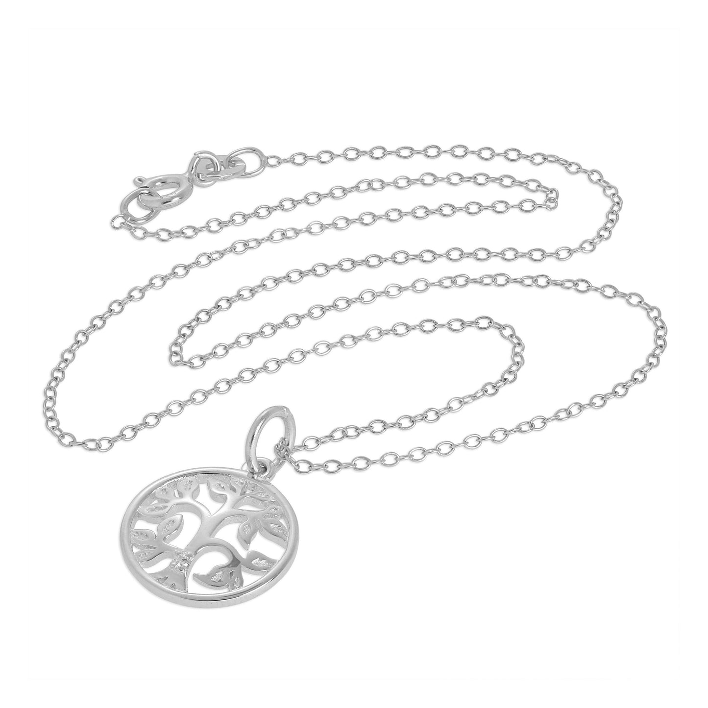 Collier Arbre de Vie en Argent Sterling et Diamants Véritables