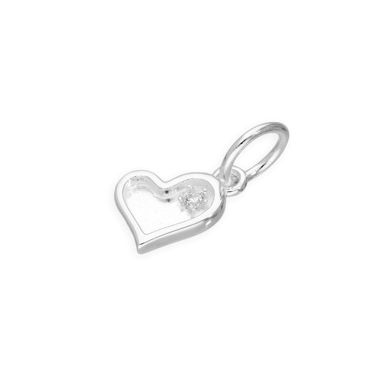 Breloque en forme de cœur en argent sterling et diamant véritable