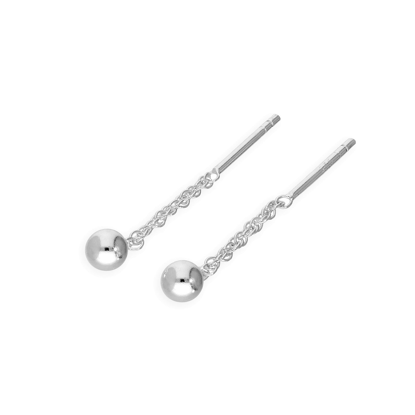 Boucles d'oreilles courtes à boules de 4 mm en argent sterling