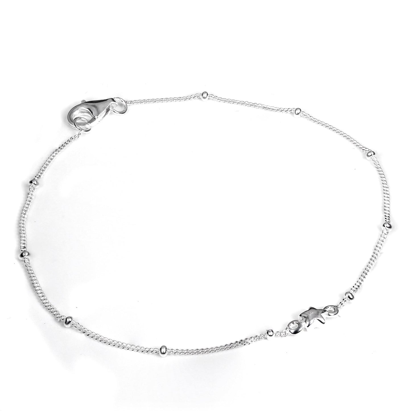 Bracelet étoile en argent sterling avec perles et diamants taillés