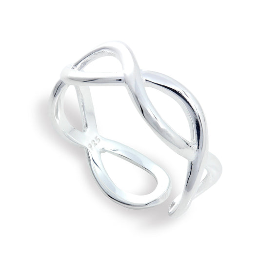 Bague Midi Infinity réglable en argent sterling