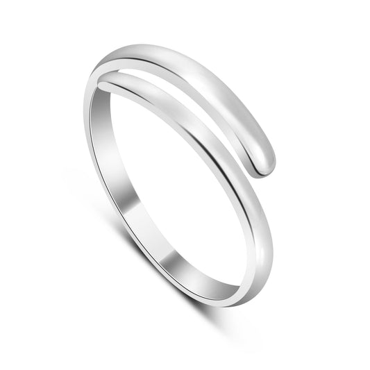 Bague d'orteil réglable en argent sterling avec bande unie de 2 mm