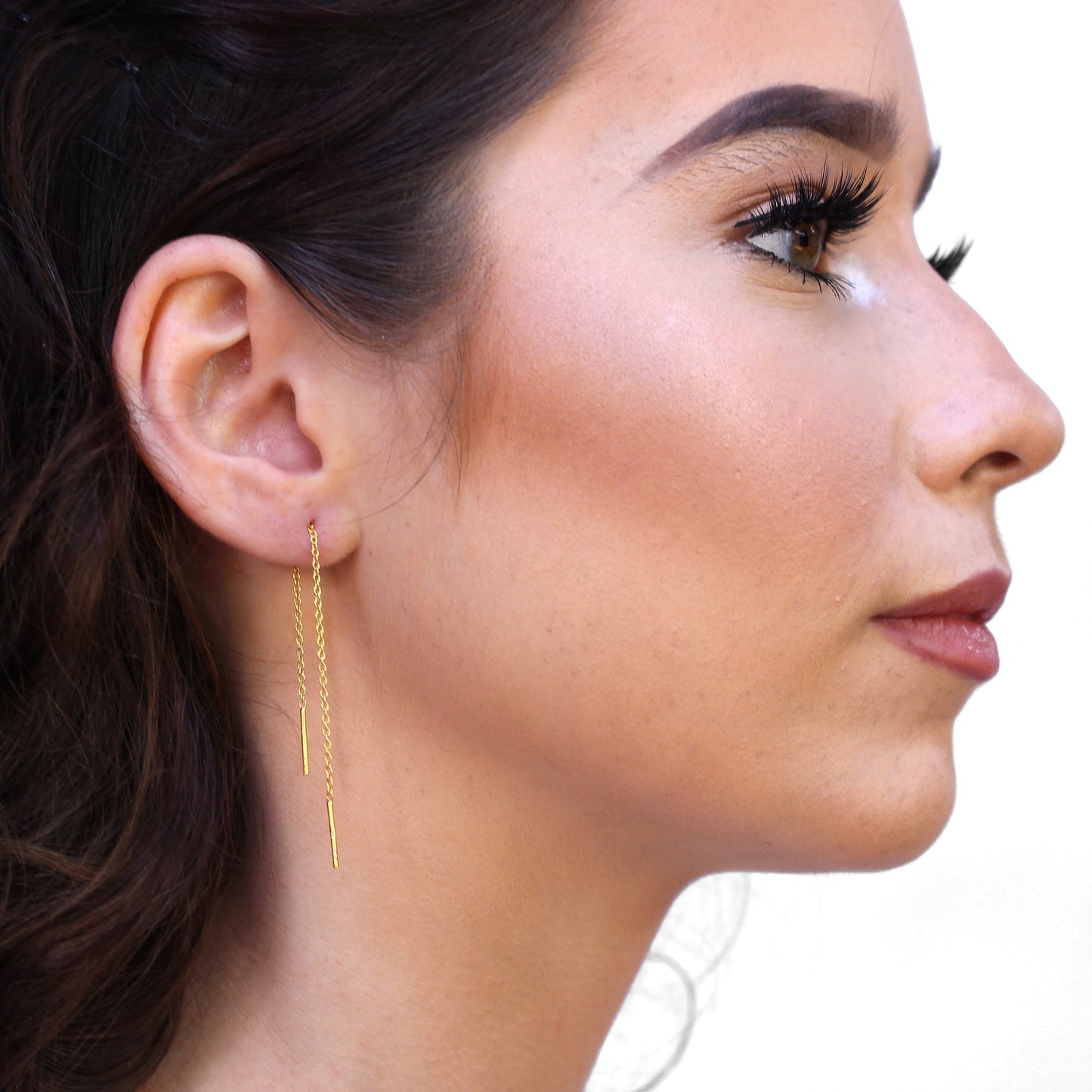 Boucles d'oreilles à tige en argent sterling plaqué or de 12 mm