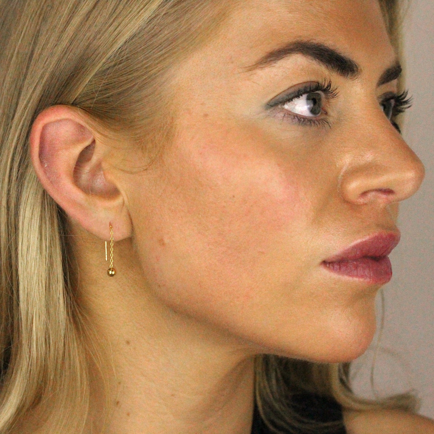 Boucles d'oreilles à tige en argent sterling plaqué or de 4 mm