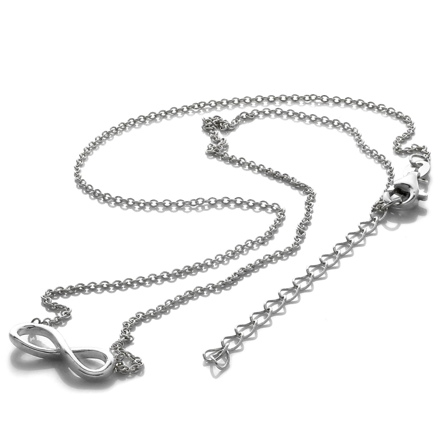 Collier Infinity en argent sterling, chaîne de 40 à 45 cm