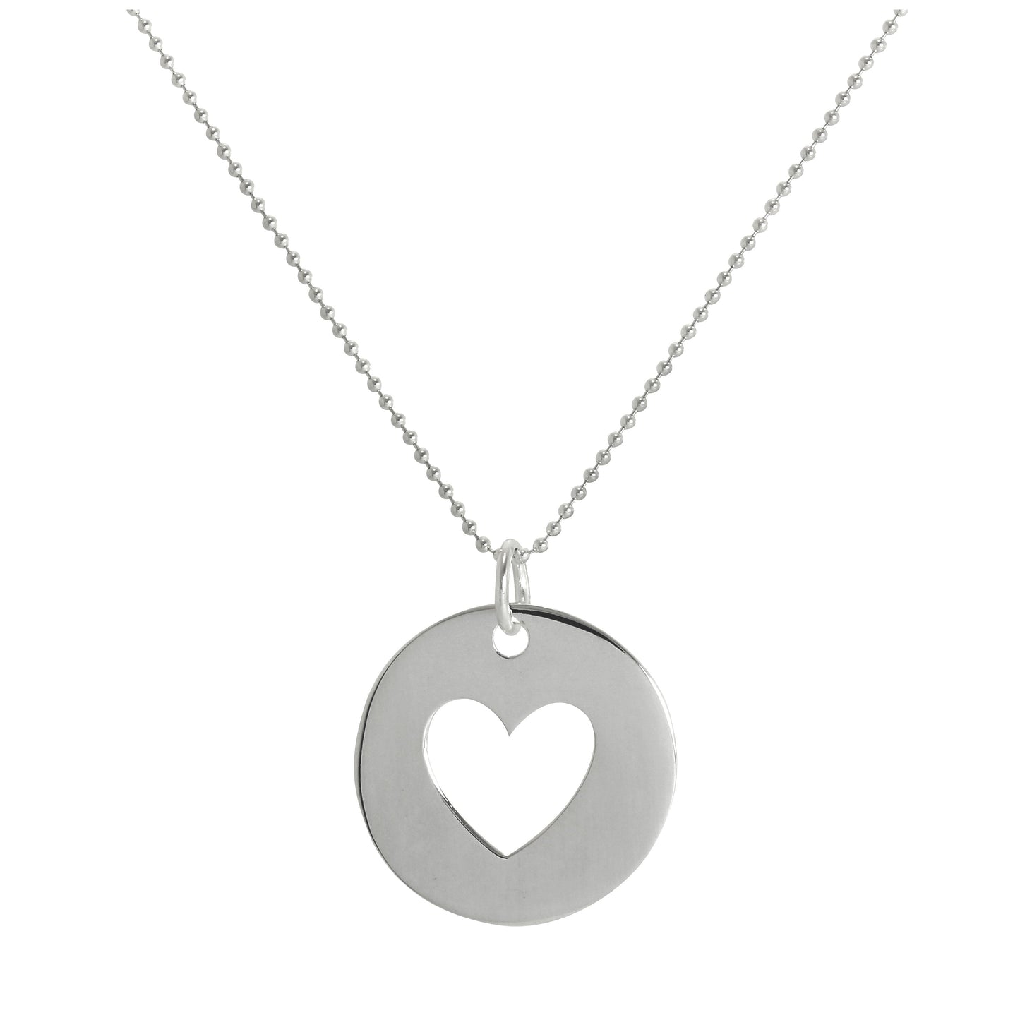 Grand pendentif en forme de disque en argent sterling découpé, 14 à 22 pouces