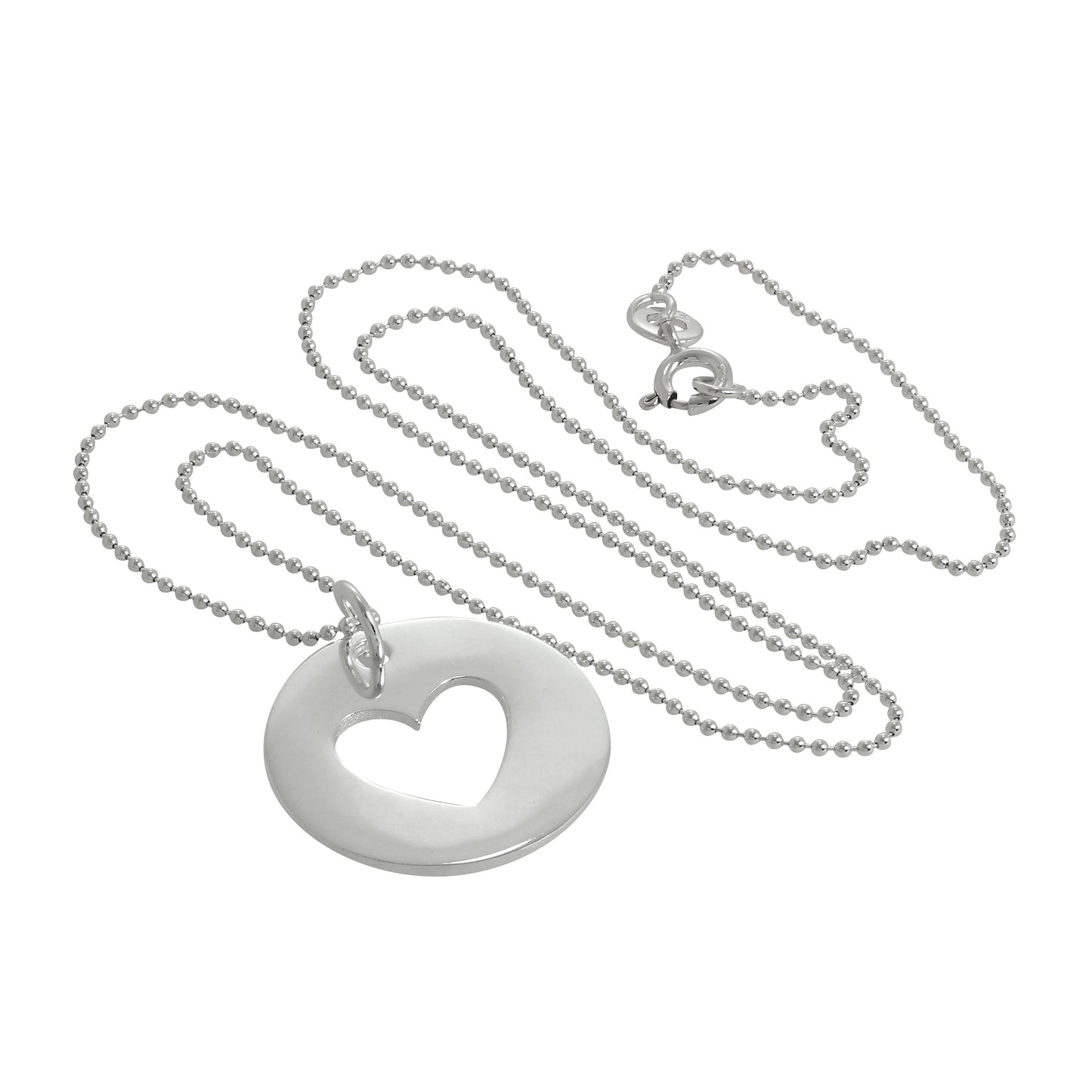 Grand pendentif en forme de disque en argent sterling découpé, 14 à 22 pouces