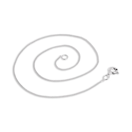 Bracelet de cheville gourmette en argent sterling fin taille diamant