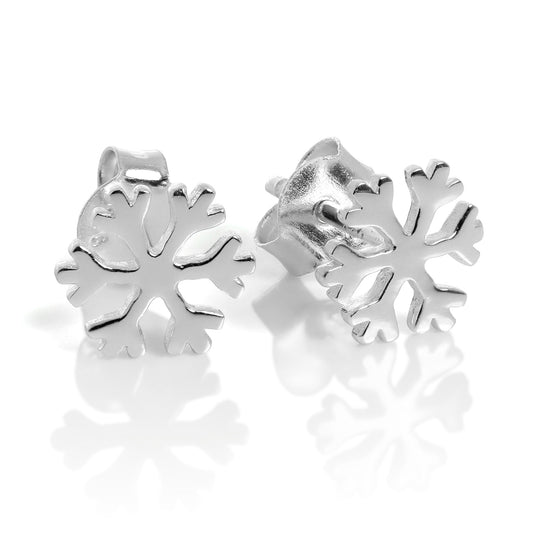 Boucles d'oreilles à tige en argent sterling en forme de flocon de neige