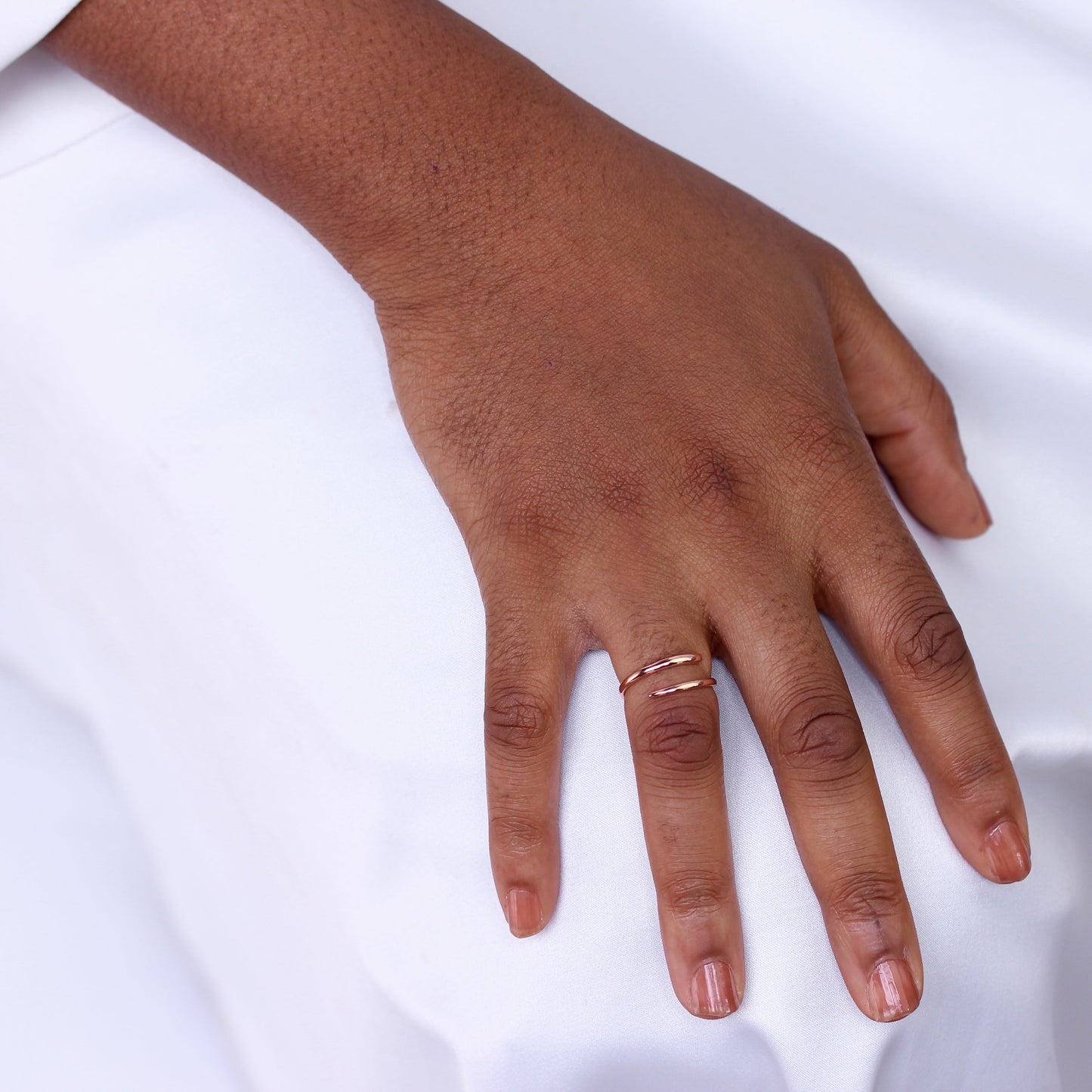 Bague d'orteil midi réglable en argent sterling plaqué or rose de 2 mm