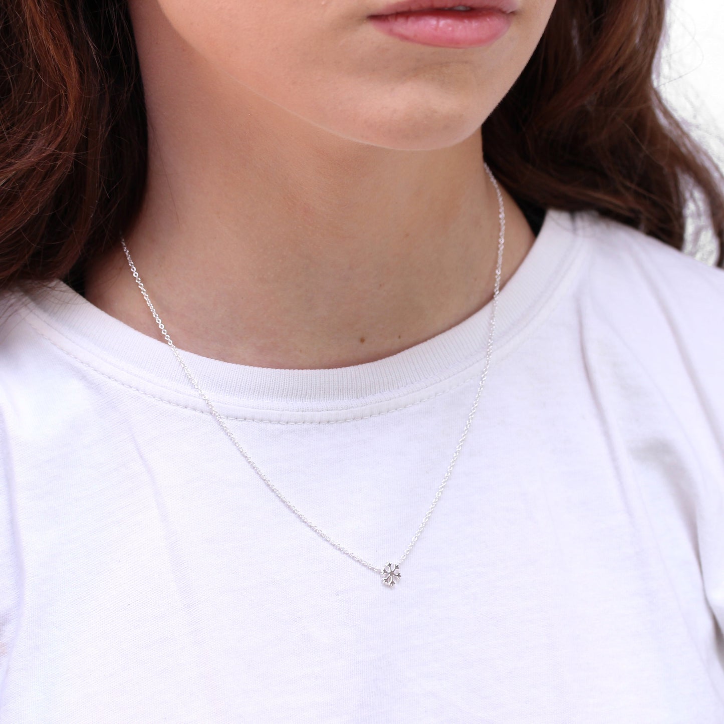 Collier flocon de neige en argent sterling de 45 cm