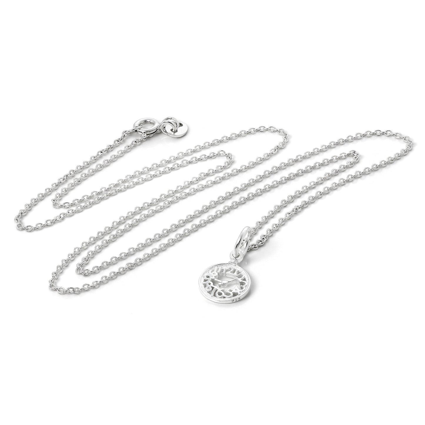 Collier horloge Alice au pays des merveilles en argent sterling sur chaîne de 40 à 55 cm