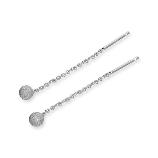 Boucles d'oreilles à billes en argent sterling givré de 4 mm
