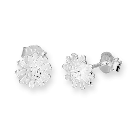 Boucles d'oreilles à tige en argent sterling avec tête de fleur
