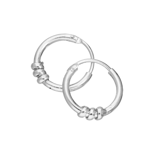 Boucles d'oreilles créoles en argent sterling avec corde torsadée de 10 mm