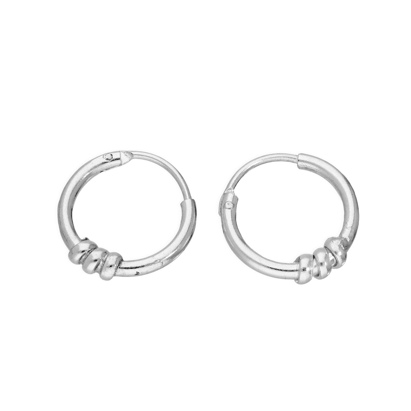 Boucles d'oreilles créoles en argent sterling avec corde torsadée de 10 mm