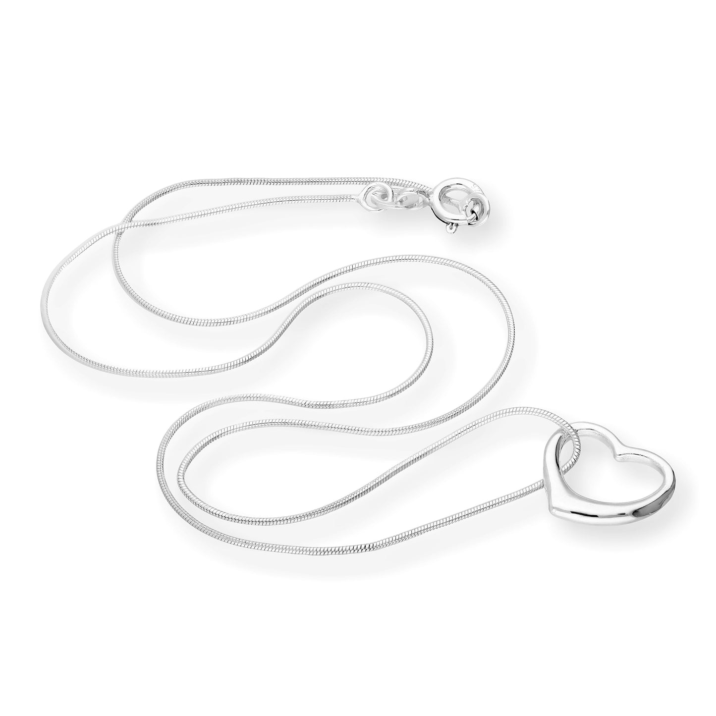 Collier avec pendentif en forme de cœur flottant en argent sterling