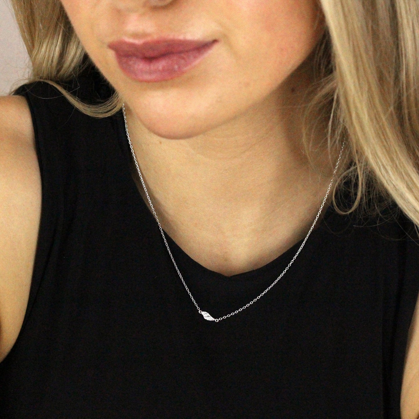 Collier aile en argent sterling avec chaîne de 45 cm