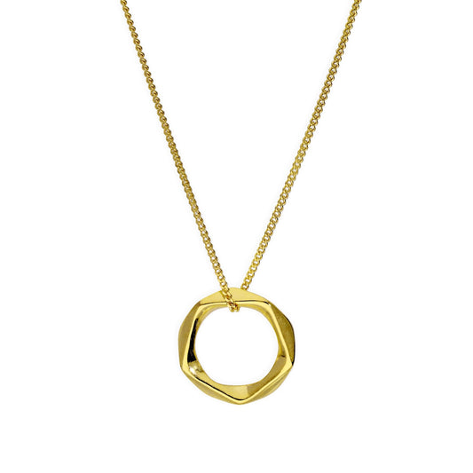 Collier pendentif pentagone en argent sterling plaqué or 40 à 55 cm